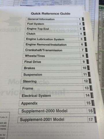 OEM 1998-2001 Kawasaki Eliminator 125 Service Manual - Image 3