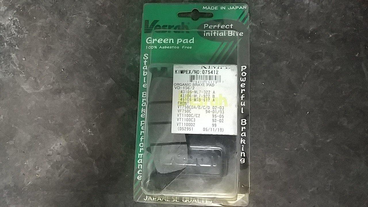 1990 - 2017 Buell, Honda, Triumph, Victory Vesrah Front Brake Pads FA196