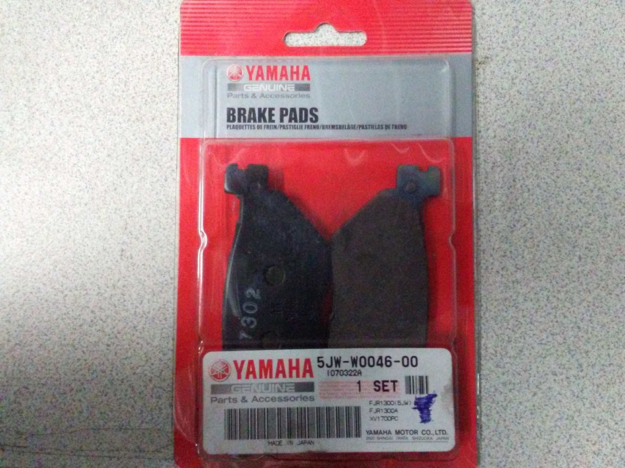 2003 - 2009 Yamaha ROAD STAR WARRIOR ,FJR1300,XV17 Rear BRAKE PAD KIT 2