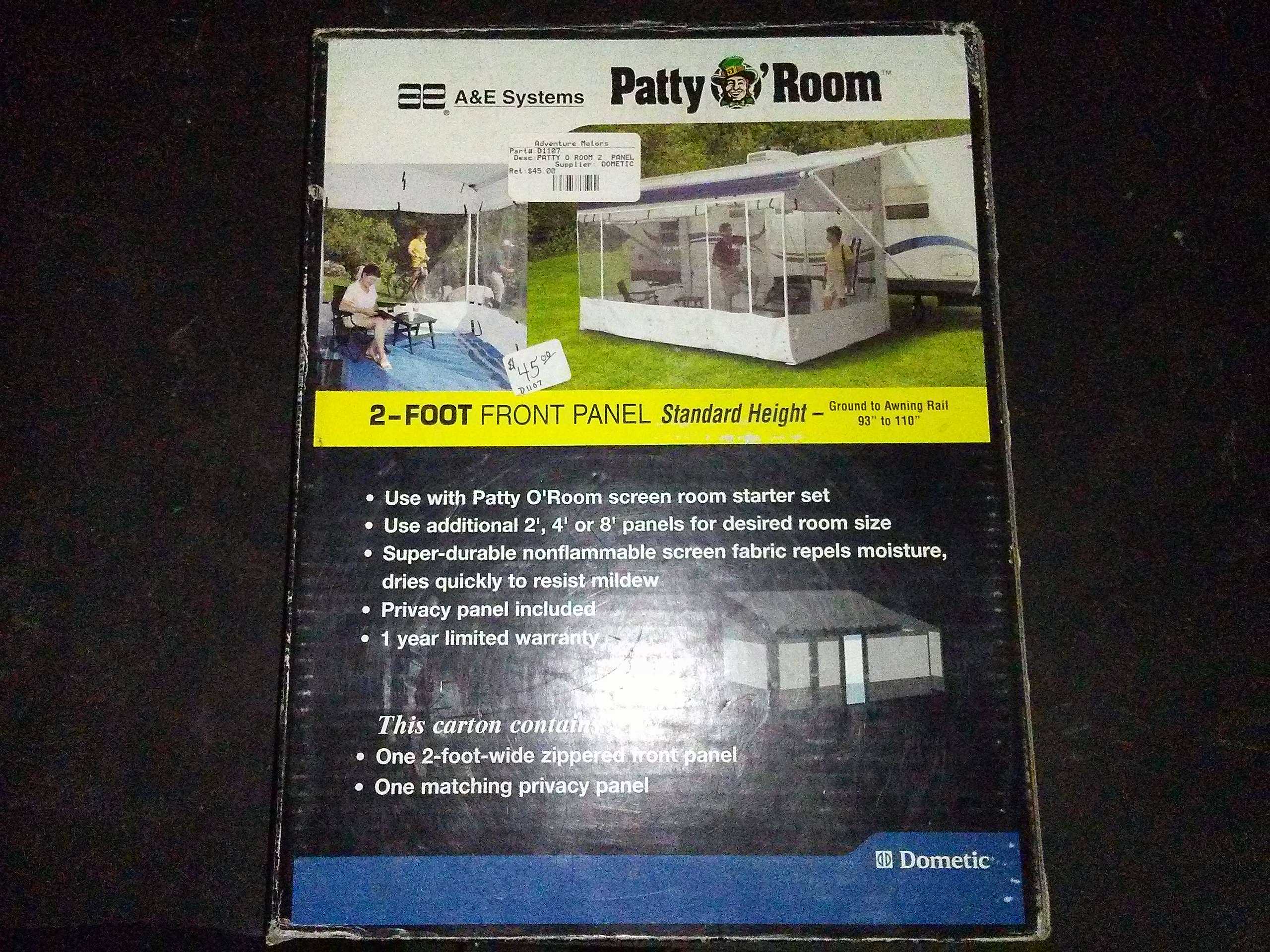 A&E Systems 935002.120 Standard Patty O'Room 2' Panel