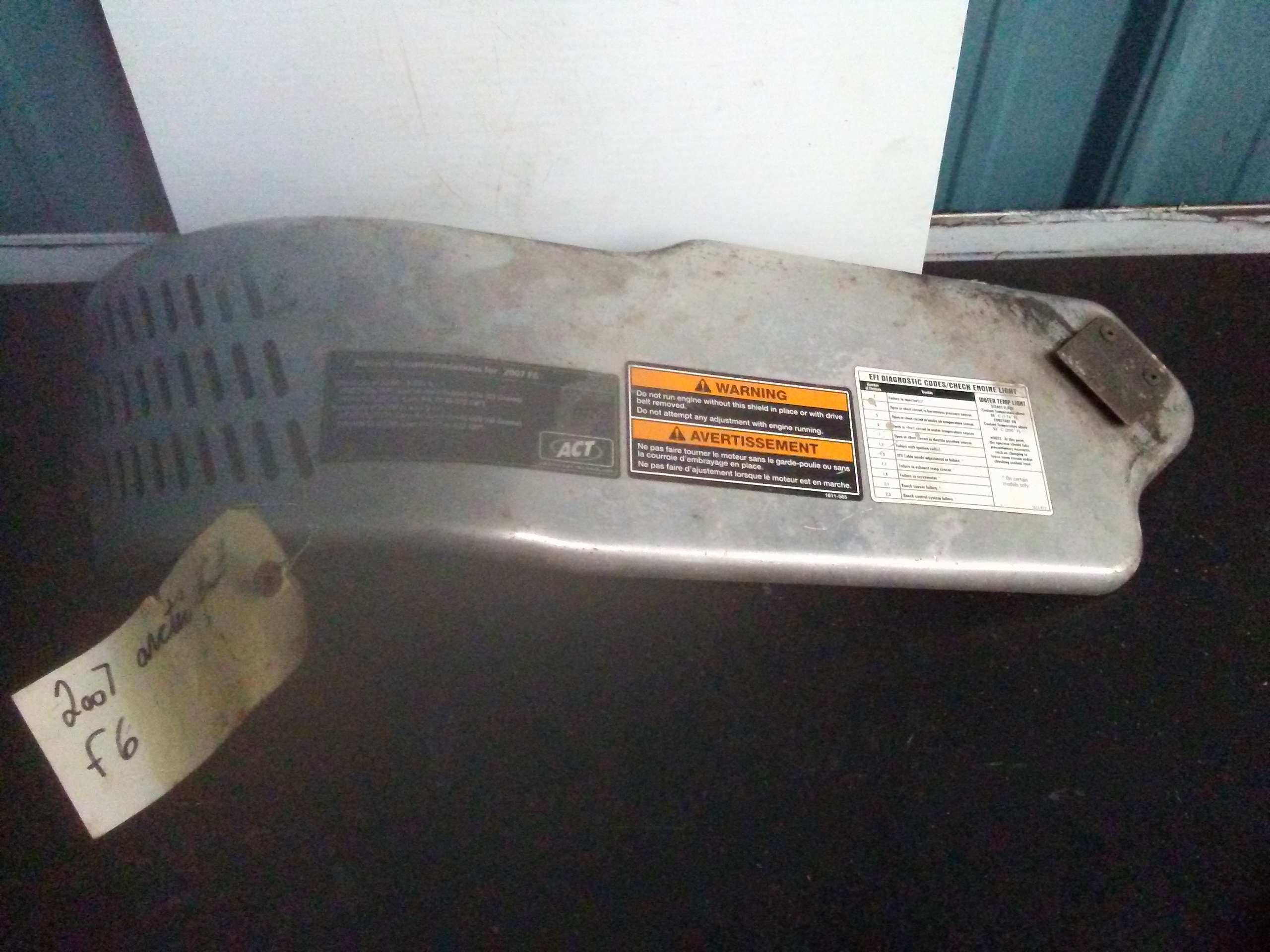 2007 Arctic Cat F1000 EFI F5,6,8 Belt Guard