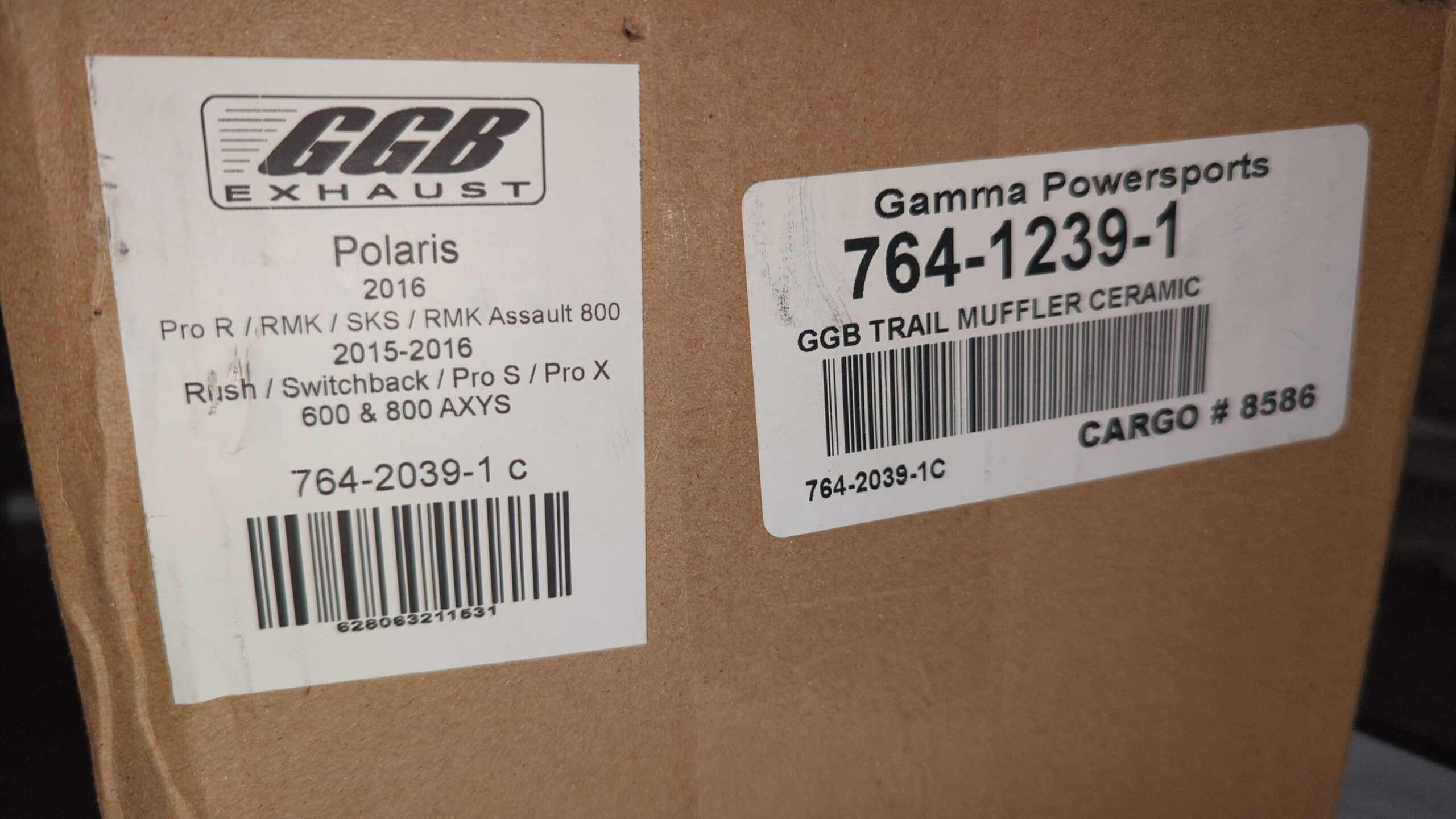 2015-2022 Polaris 600/800 AXYS Chassis / 800 Khaos GGB EXHAUST TRAIL MUFFLER CERAMIC (764-2039-1) - Image 2