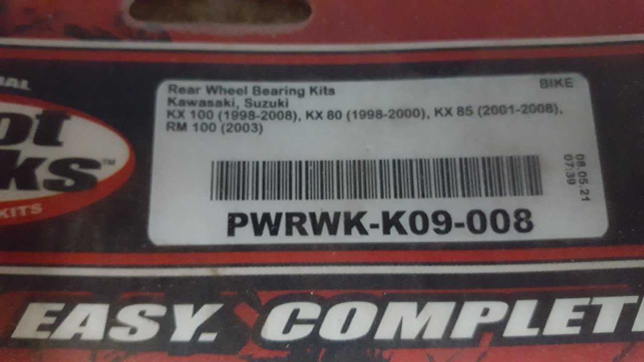 1998 - 2019 Kawasaki KX 100,80,85 / 2003 Suzuki RM100R Rear Wheel Bearing Kit - Image 3