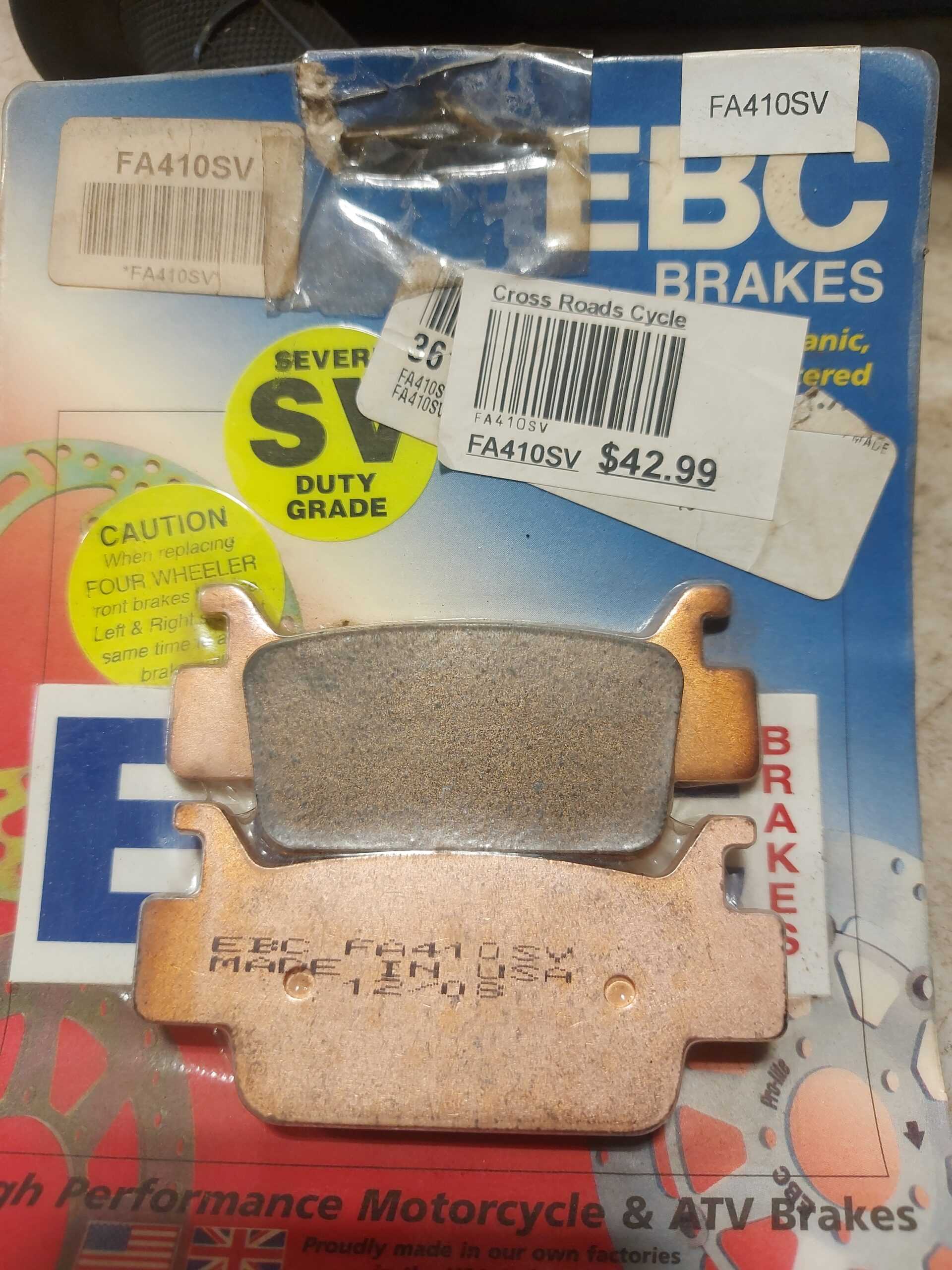 2004 - 2019 Honda TRX Brake Pads FA410SV