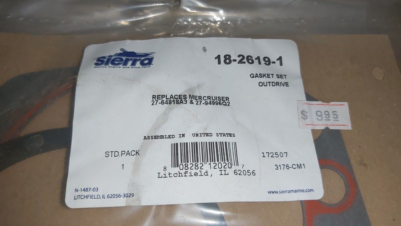 Mercruiser MR, Alpha and Alpha One Gen II Outdrives (1983 and Newer) (s/n 6225577 & up) Outdrive Gasket Set - Image 3