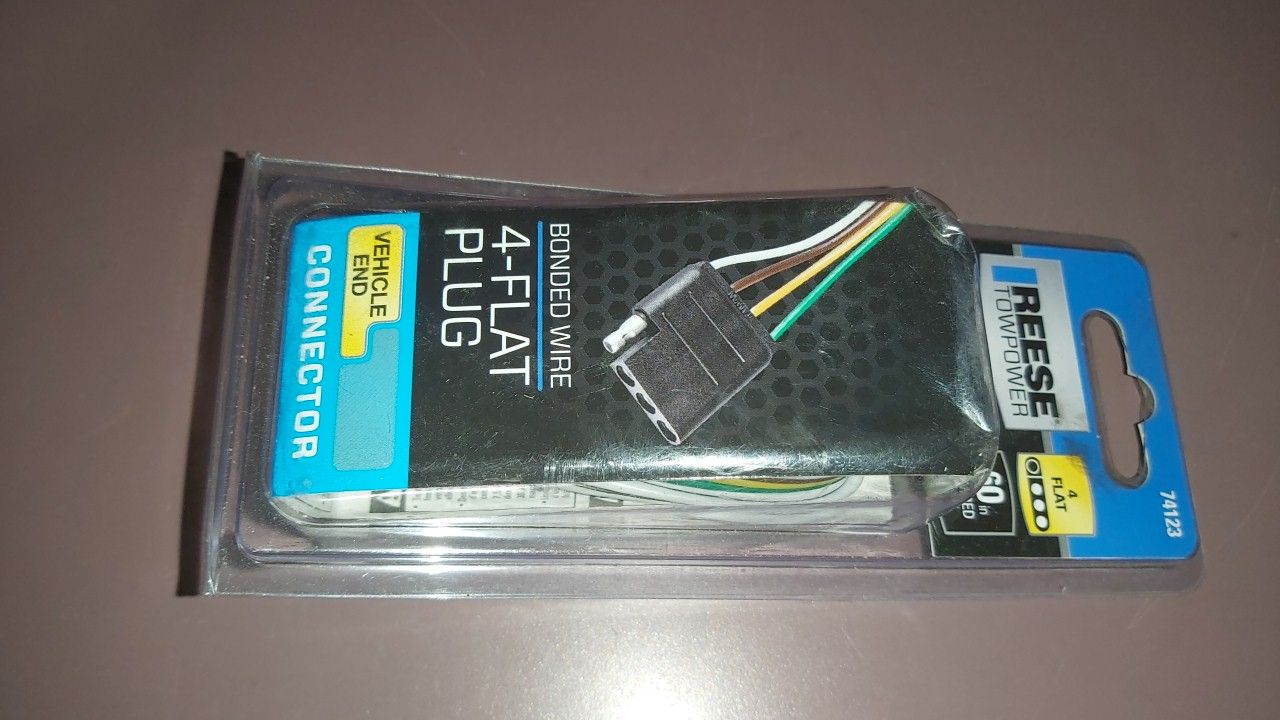 REESE Towpower 4-Way Flat Trailer Wiring Connector, Vehicle End, 60-In