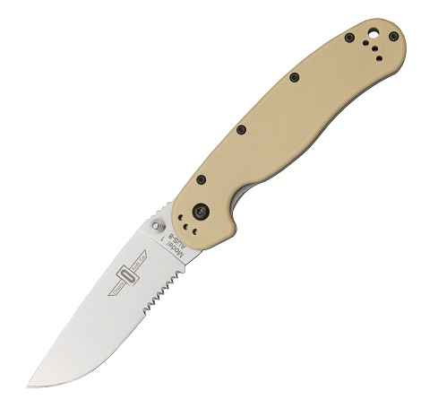 OKC 8849DT RAT 1 Partially Serrated - Desert Tan Handle
