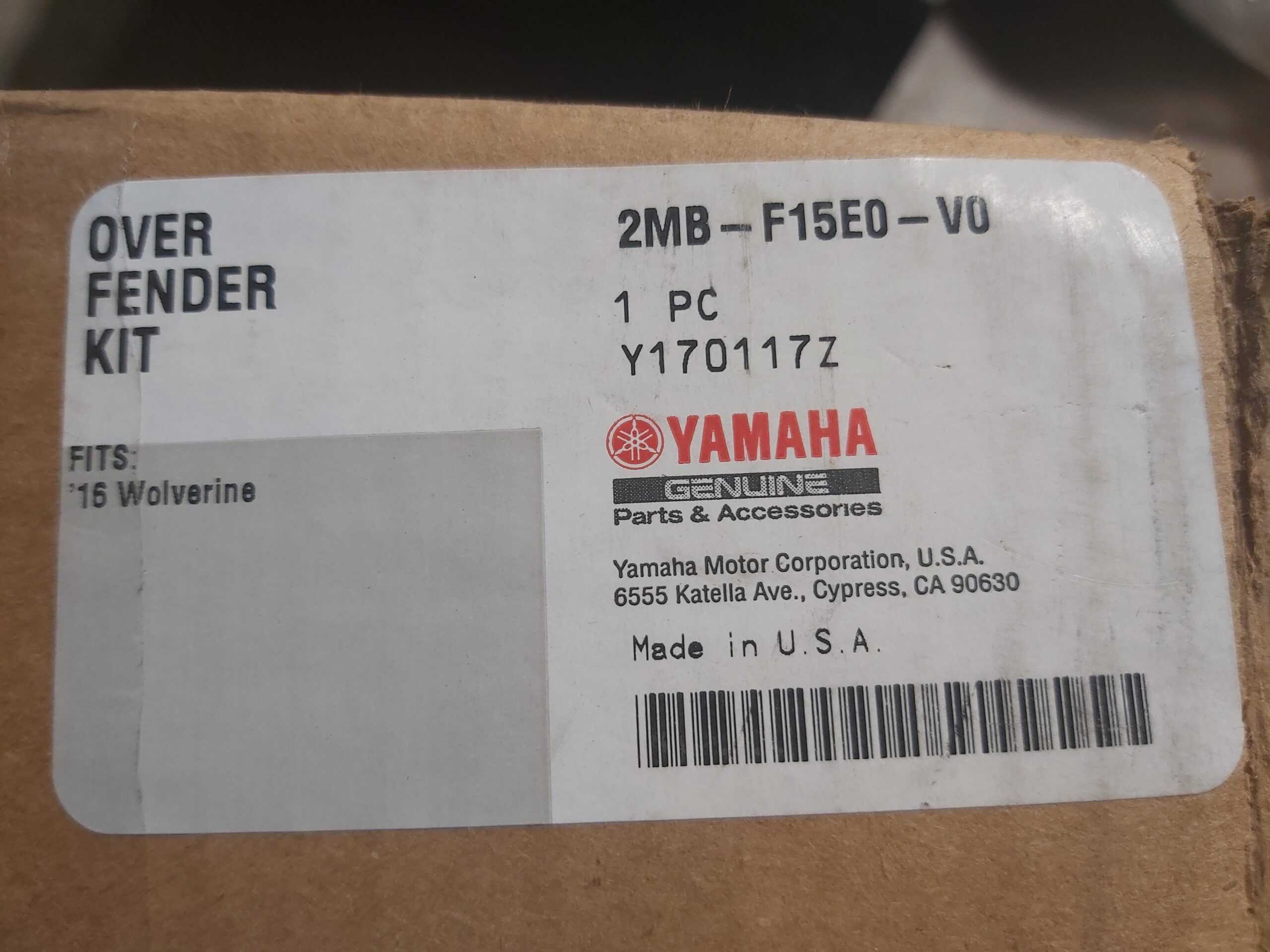 2016 - 2018 Yamaha Wolverine Overfenders
