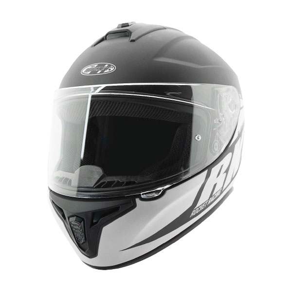 JRC RKT 8S ROCKET RACING FULL FACE HELMET XL - WHITE/BLACK - DOUBLE LENS