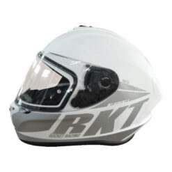 JRC RKT 8S ROCKET RACING FULL FACE HELMET LARGE  WHITE DOUBLE LENS