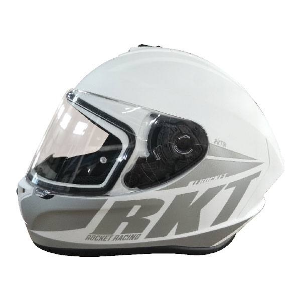JRC RKT 8S ROCKET RACING FULL FACE HELMET LARGE WHITE ELECTRIC LENS