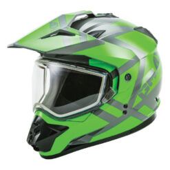 GMAX GM11 TRAPPER DUAL SPORT HELMET 2XL GREEN DOUBLE LENS