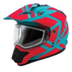 GMAX GM11 TRAPPER DUAL SPORT HELMET 2XL ORANGE/TEAL DOUBLE LENS