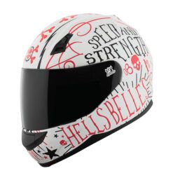 S&S HELL'S BELLES SS700 FULL FACE HELMET MEDIUM - RED/WHITE - SINGLE LENS