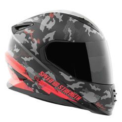S&S STRAIGHT SAVAGE SS1600 FULL FACE HELMET 2XL - RED/BLACK - SINGLE LENS
