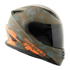 S&S STRAIGHT SAVAGE SS1600 FULL FACE HELMET 2XL - ORANGE/GREEN - SINGLE LENS