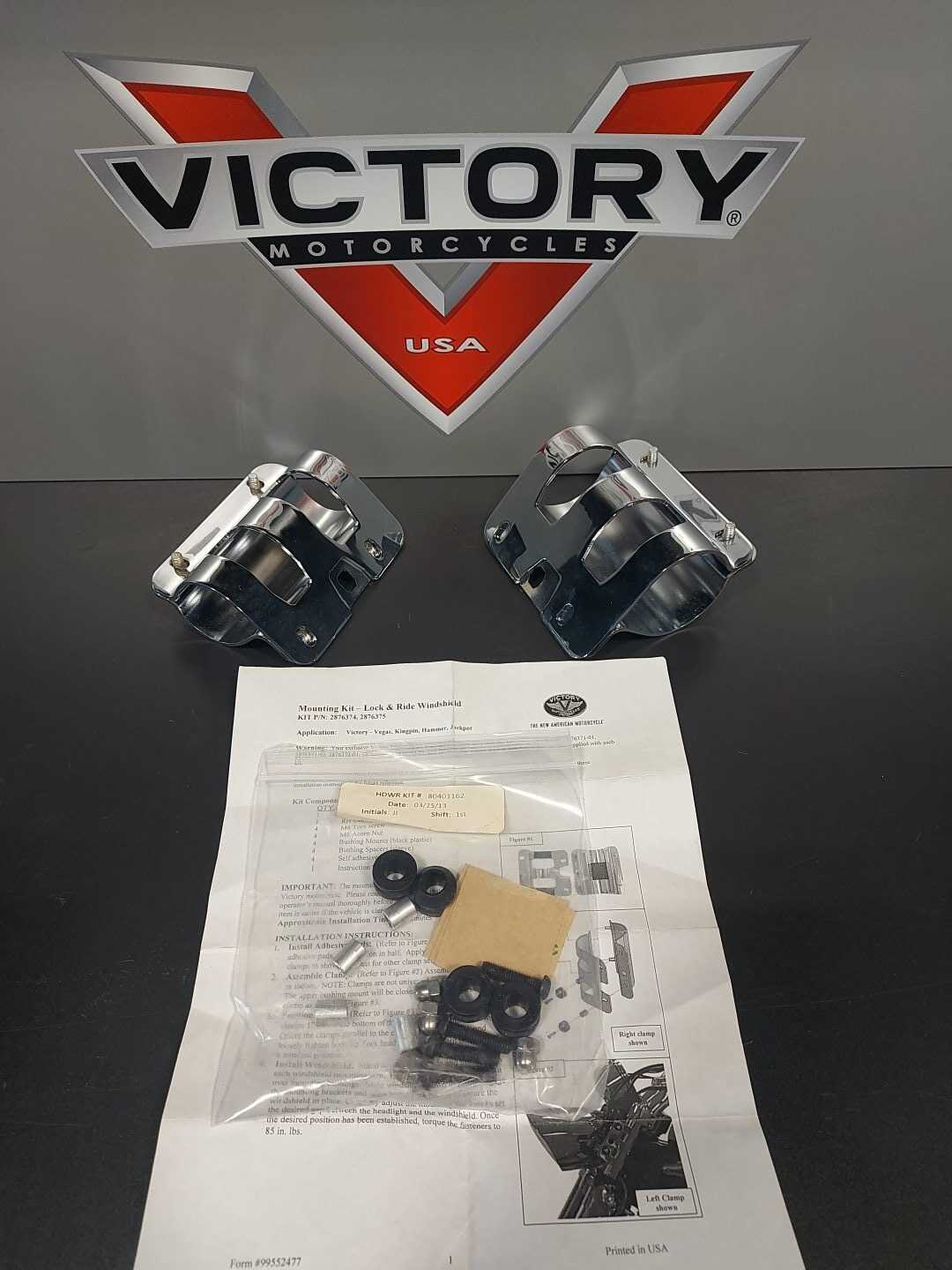 VICTORY LOCK & RIDE® WINDSCREEN MOUNTING BRACKETS P/N 2876374