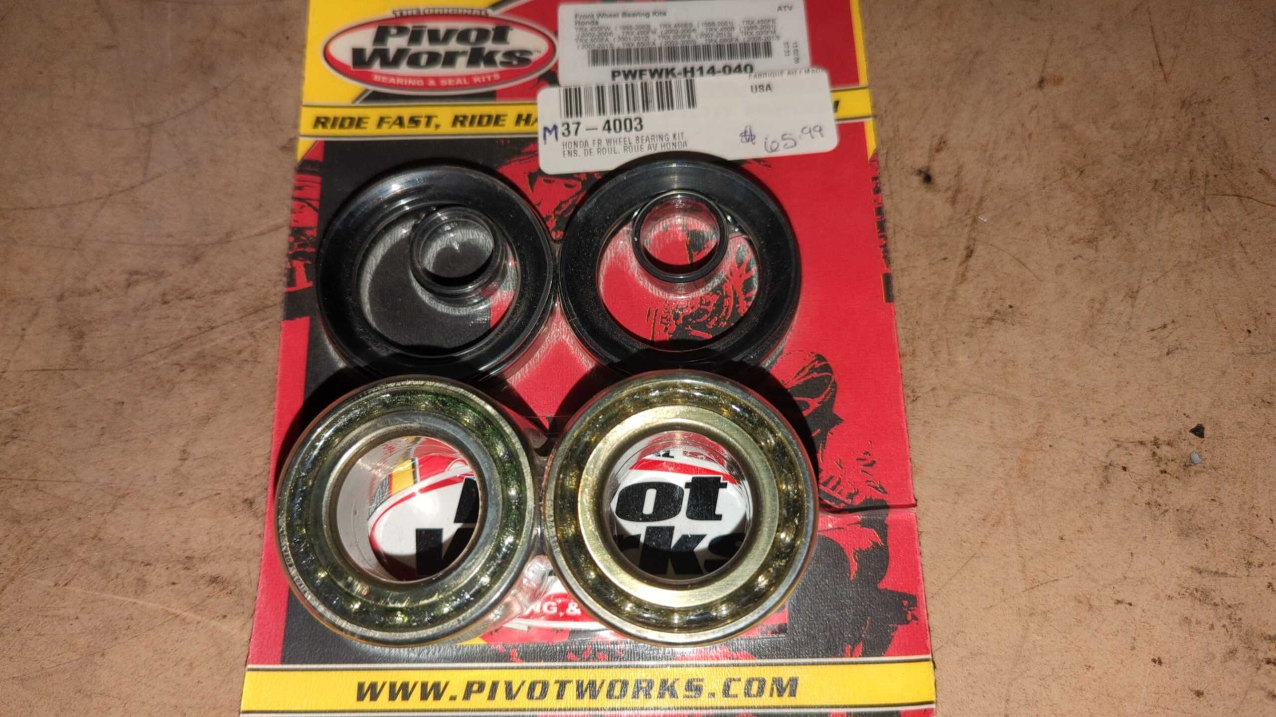 1995 - 2014 HONDA TRX400,TRX450,TRX500,TRX650,TRX680 Front Wheel Bearing Kit