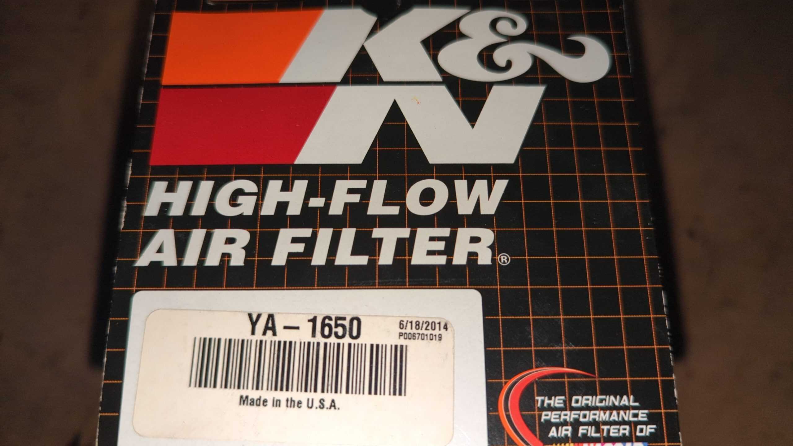1980 - 1983 Yamaha XJ750/650 MAXIM,XJ750/650R SECA,XJ650L TURBO SECA,XJ750M MID-MAX K&N Air Filter YA-1650