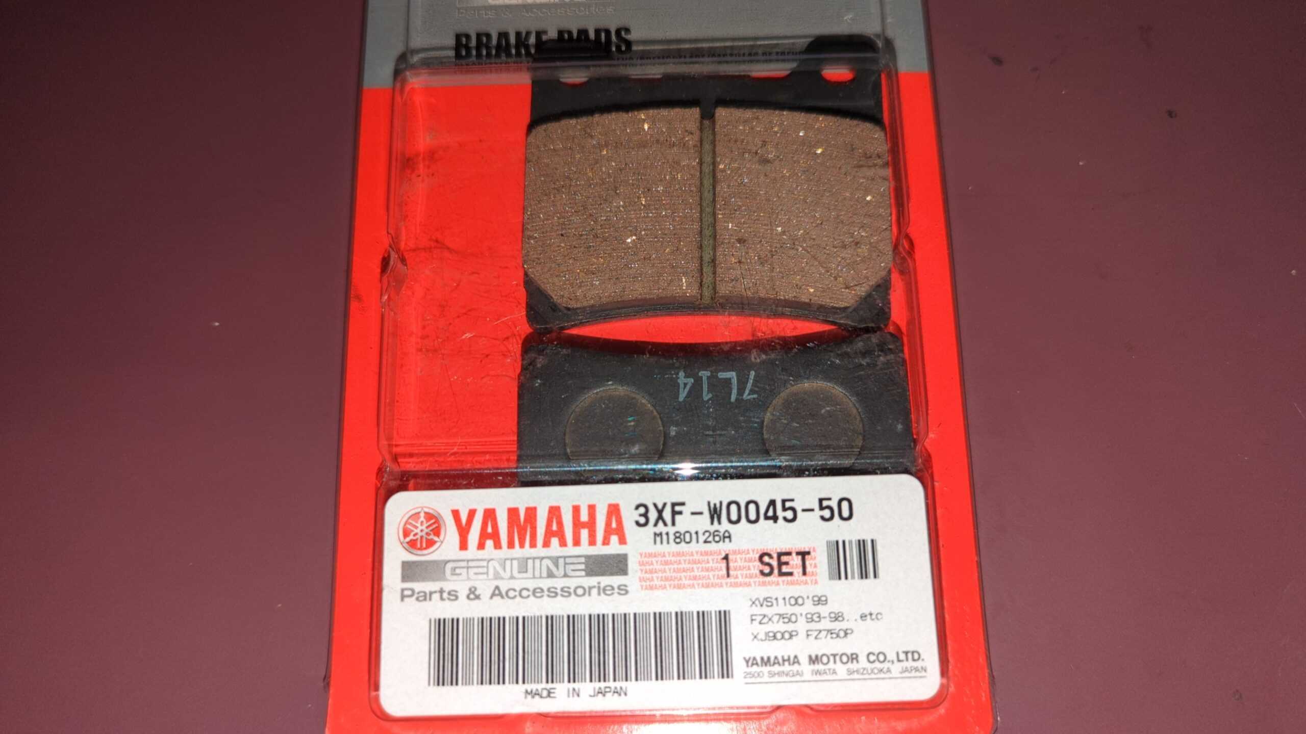 1996 - 2009 Yamaha Virago 1100,750 V Star,YZF600,1000,FZR600 BRAKE PAD KIT 3XF-W0045-50-00 - Image 2