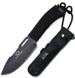 WithArmour Yaksha Fixed Knife 4.25" 440C Steel Blade Black Cord Wrapped Handle
