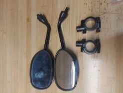 Black Retro Style ATV, Motorcycle Mirrors