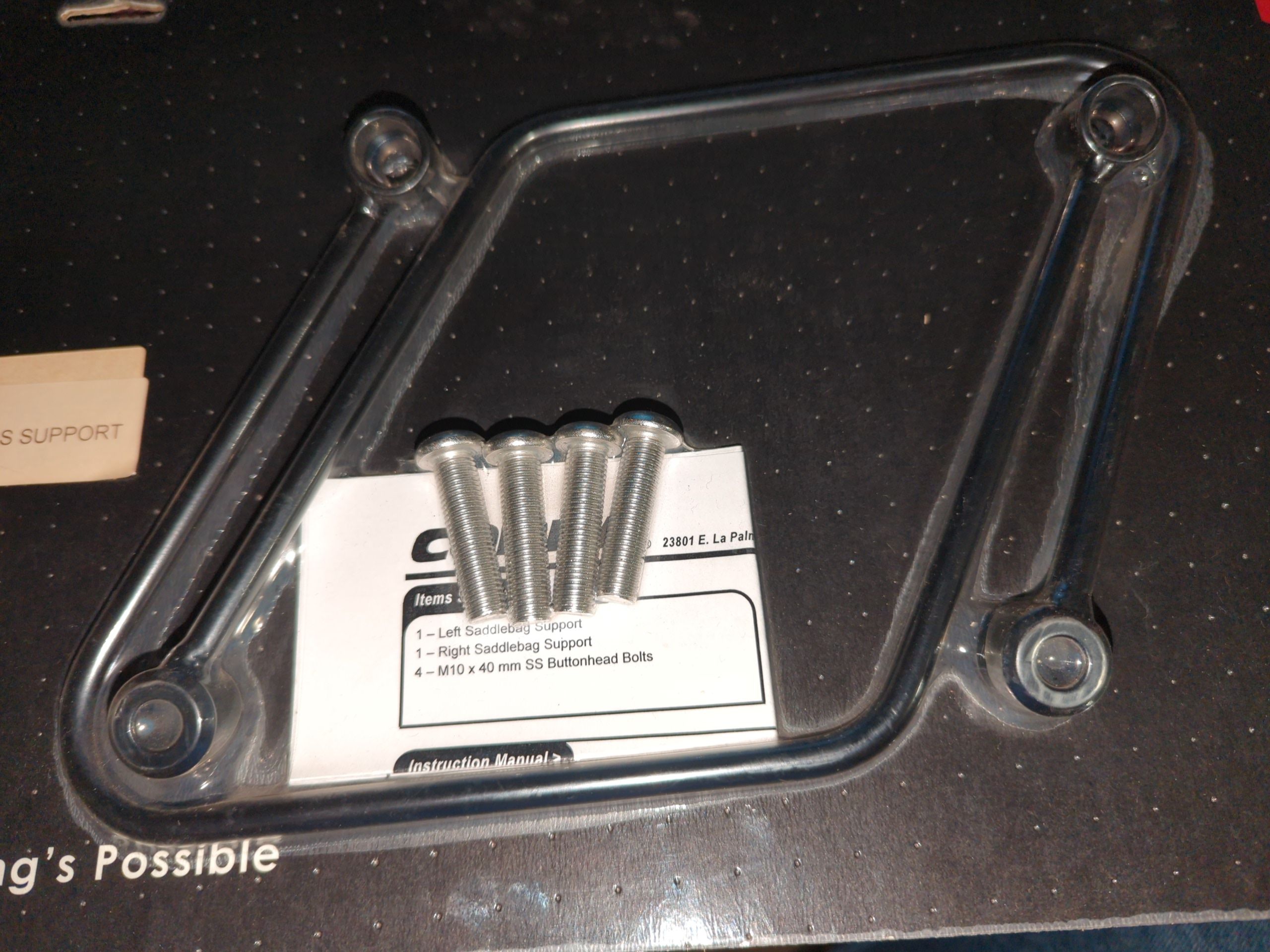 COBRA Black Saddlebag Support Brackets - 02-6111B For Honda VT750 Shadow - Image 2