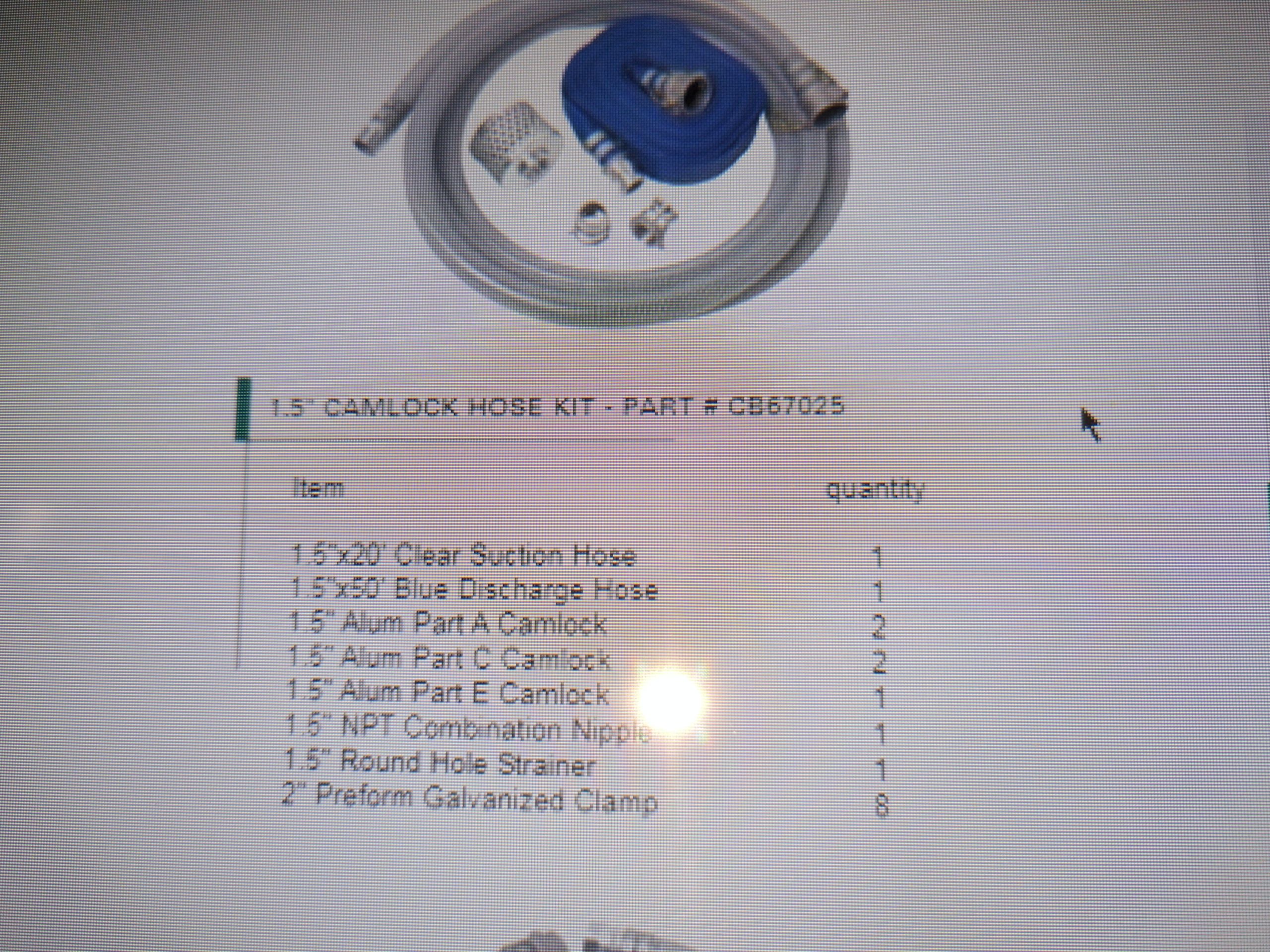 Honda 1-1/2 Camlock Suction & Discharge Hose Kit - Image 6