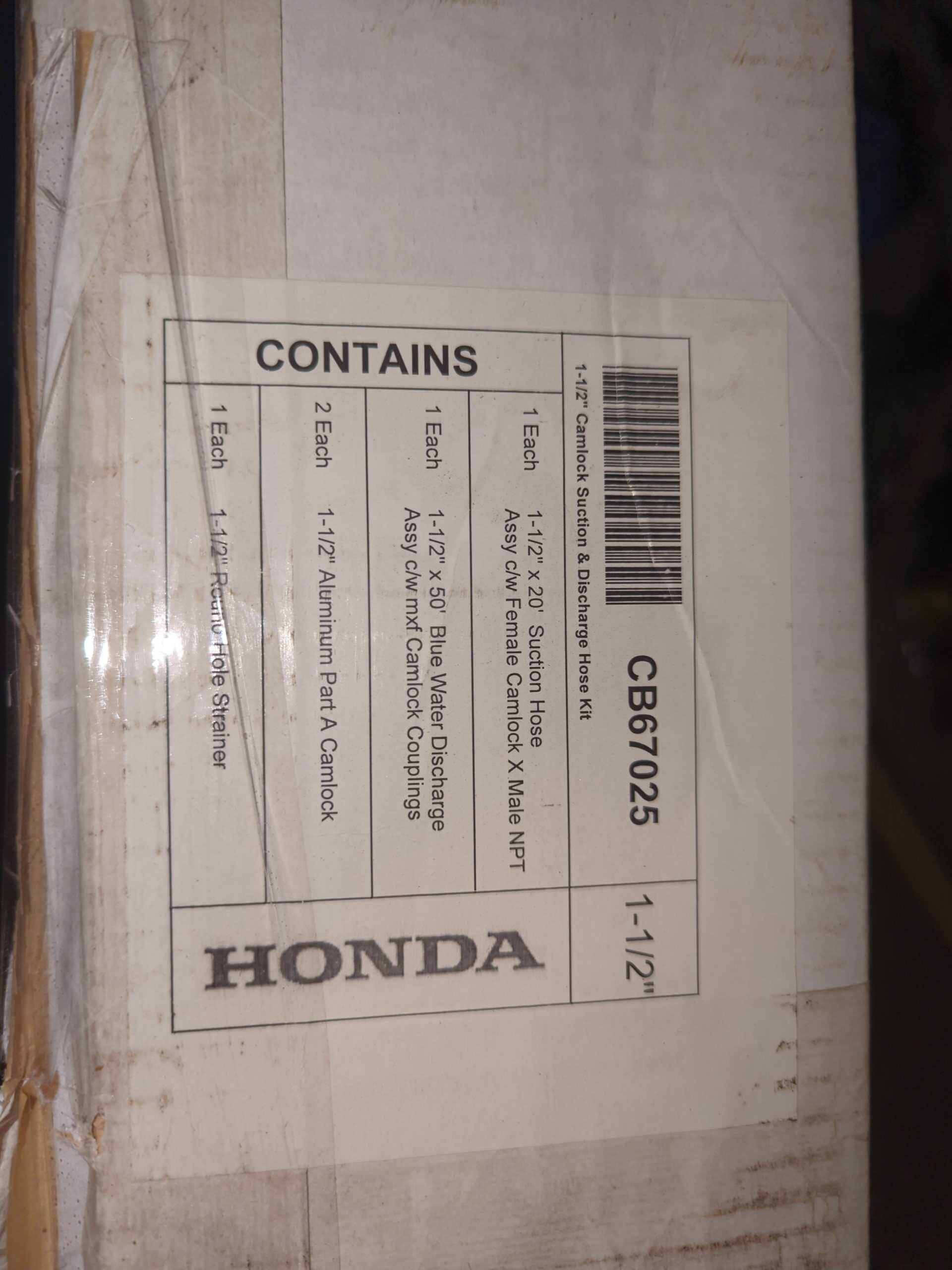 Honda 1-1/2 Camlock Suction & Discharge Hose Kit - Image 5