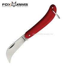 Fox Italy Roncole Lama Folding Knife, Stainless Steel, Red Handle, FX-369/13B