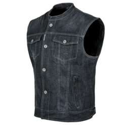 SOUL SHAKER DENIM VEST BK 3X