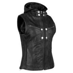 HELL'S BELLES LTHR VEST BK 3X