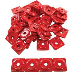 WOODYS SQUARE ALUM PLATE RED