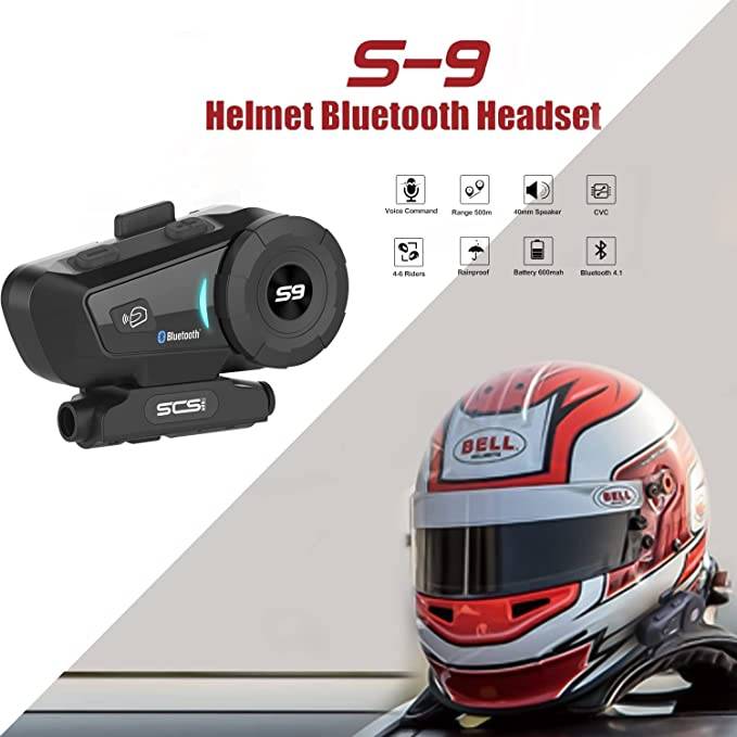 SCSETC S-9 Motorcycle Helmet Bluetooth Headset 2000m 6 Riders Intercoms - Image 2