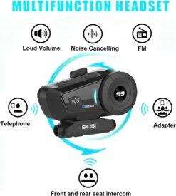 SCSETC S-9 Motorcycle Helmet Bluetooth Headset 2000m 6 Riders Intercoms - Image 3