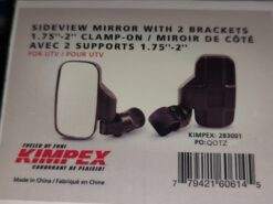 Kimpex Sideview Mirror with 2 brackets 1.75″-2″ Clamp-On