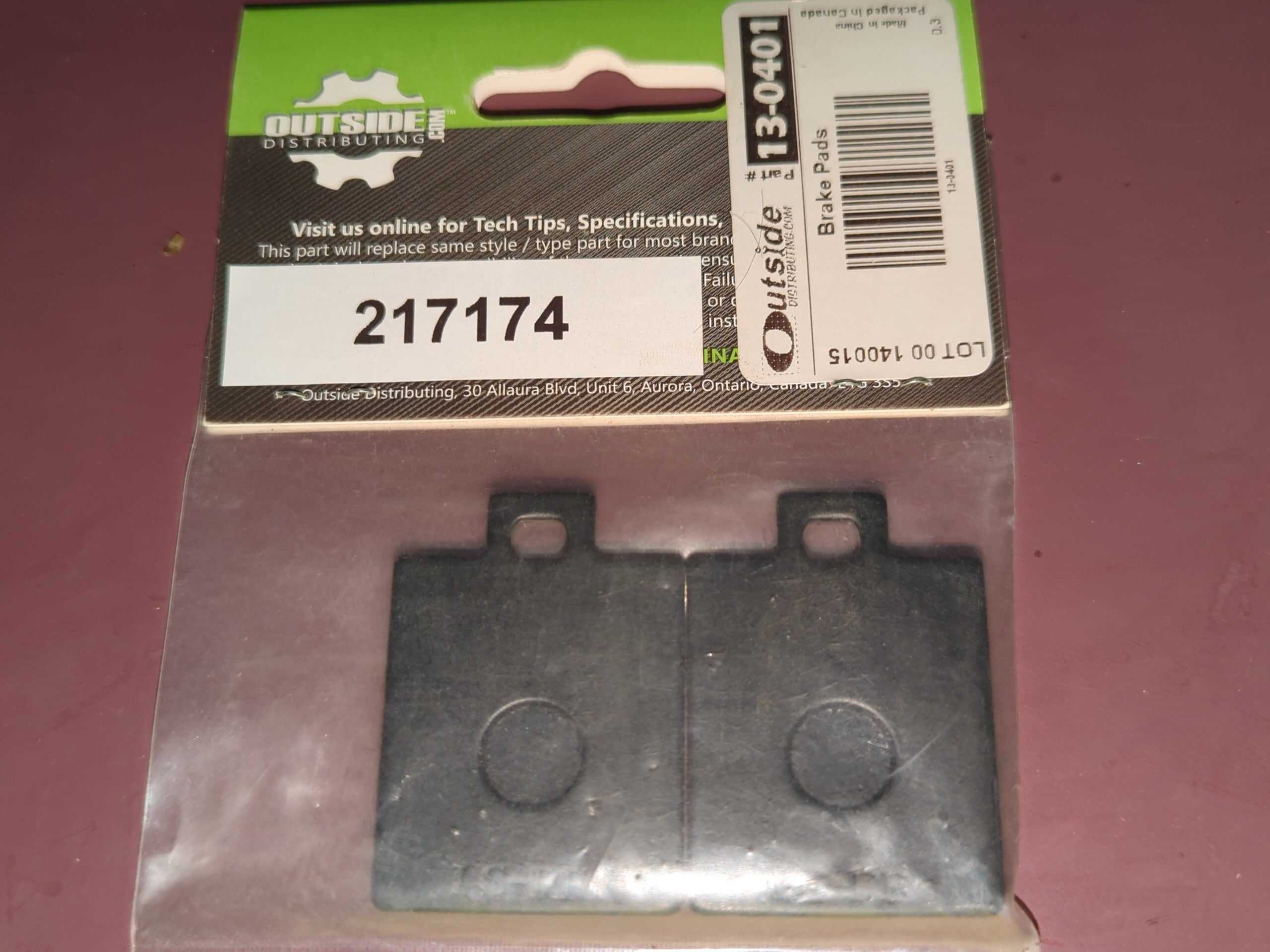 Outside Distributing 13-0401 Brake Pad, Pair