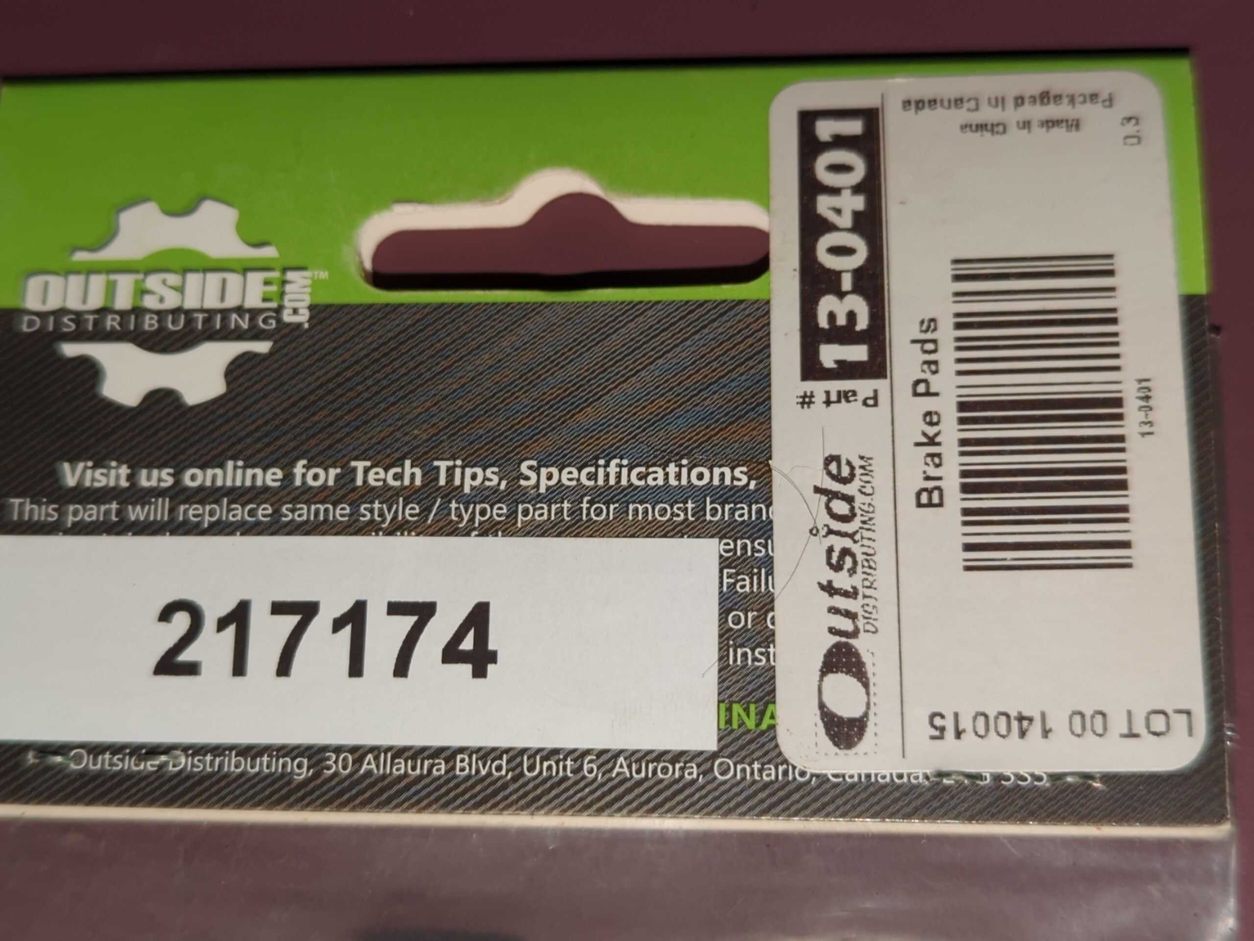 Outside Distributing 13-0401 Brake Pad, Pair - Image 2