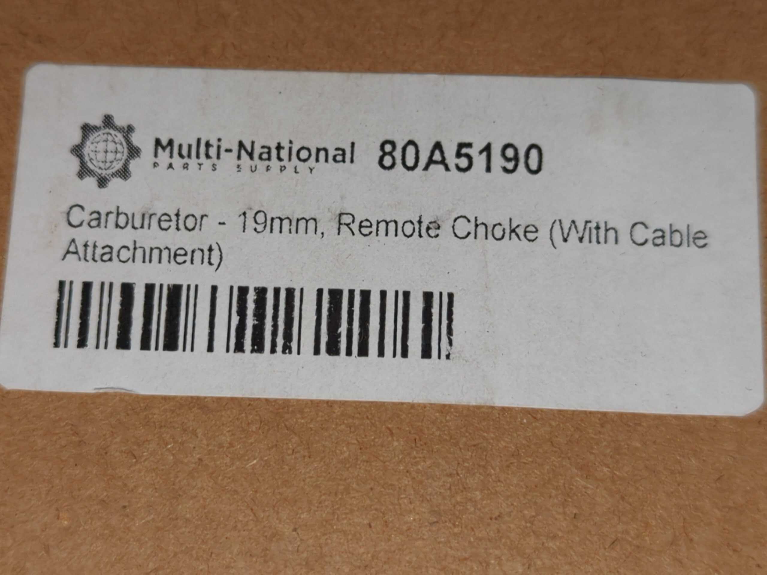 Carburetor - 19mm, Remote Choke (With Cable Attachment) - Image 2