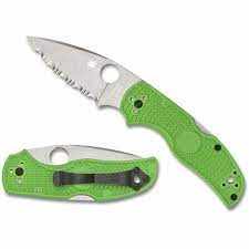 Spyderco Native 5 Salt Folding Knife, LC200N, FRN Green, C41PGR5