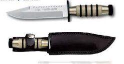 Fox Italy Champagne Mini Fox Fixed Blade Knife, 420C, Aluminum, Leather Sheath, FX-1699CHAMPAGNE