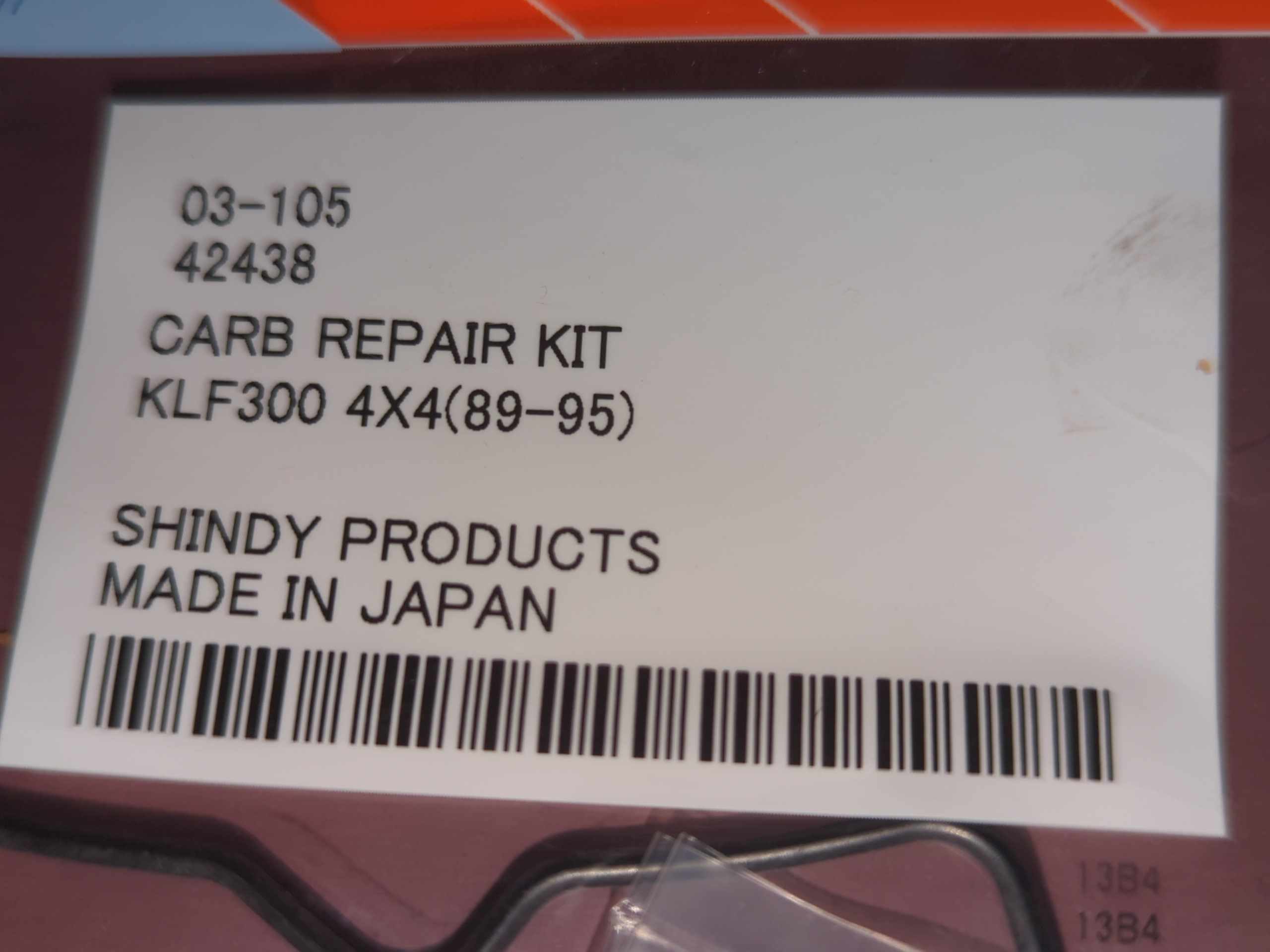 1989 - 1995 KAWASAKI KLF300 BAYOU 4X4 Carburetor Repair Kit - Image 3