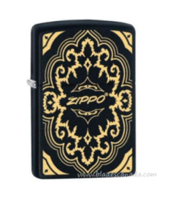 Zippo Black Matte & Gold Lighter, 29703