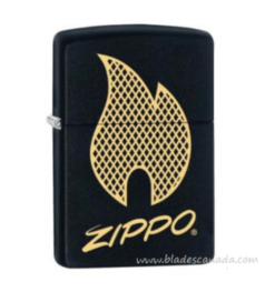 Zippo Black Matte and Gold Design Lighter, 29686