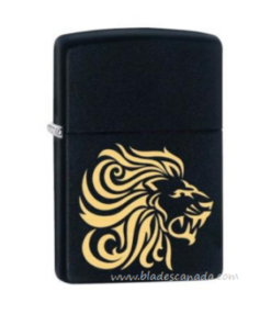 Zippo Black Matte & Gold Tiger Lighter, 29688