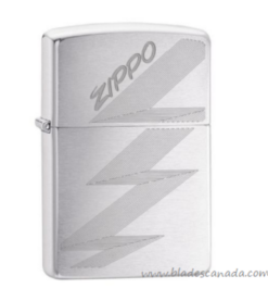 Zippo Brushed Chrome Lightening Design Lighter, 29683
