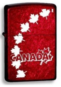 Zippo Canada Lighter, Candy Apple Red, 32126