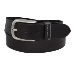 Silver Jeans Co. 35mm Genuine Leather Brushed Edge - Black