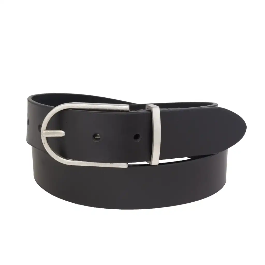 Silver Jeans Co. 35mm Heavyweight Genuine Leather Belt - Black