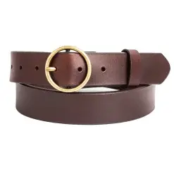 Silver Jeans Co. 35mm Heavyweight Genuine Leather Belt - Medium Brown